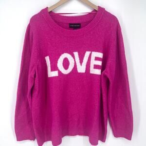 Lane Bryant Womens Fuchsia Bright Pink LOVE Spellout Sweater Size 18/20